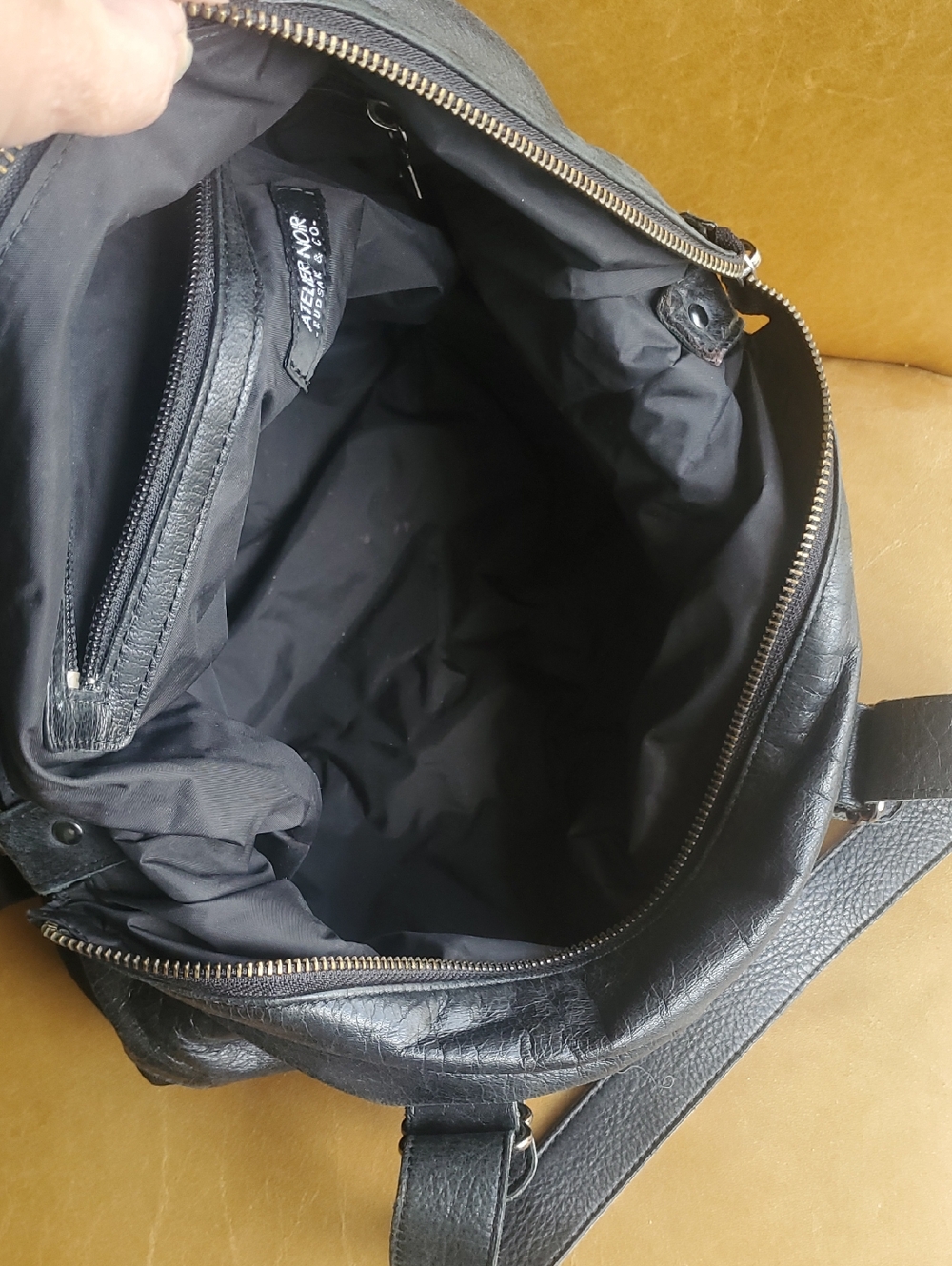 Vintage Rudsak Atelier Noir Shoulder Slouch Hobo Cargo Expandable Leather Bag - Picture 10 of 12